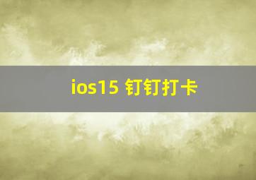 ios15 钉钉打卡